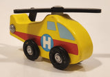 Melissa & Doug Rescue Helicopter Yellow Wood Toy Aircraft Vehicle