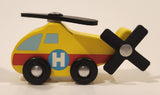 Melissa & Doug Rescue Helicopter Yellow Wood Toy Aircraft Vehicle