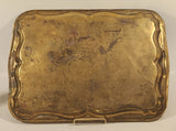 Vintage Ornately Engraved 13 1/2" x 19" Brass Metal Serving Tray Made in India