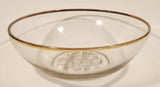 Vintage Gailstyn It's A Dilly 22K Gold Trimmed 10 1/4" Glass Salad Bowl with Embossed Floral Base