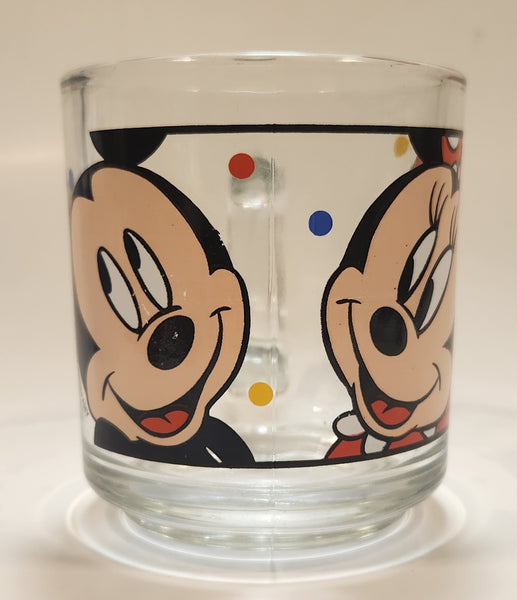 Vintage Anchor Hocking The Walt Disney Company Mickey Mouse and Minnie Mouse Glass Coffee Mug Cup