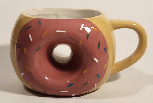 Tag Pink Donut with Sprinkles 3D Ceramic Coffee Mug Cup