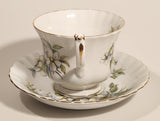 1970s Royal Albert Pacific Dogwood Floral Gold Trim Tea Cup and Saucer Set