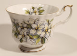 1970s Royal Albert Pacific Dogwood Floral Gold Trim Tea Cup and Saucer Set