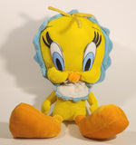 2005 Ganz Warner Bros. Looney Tunes Tweety Bird with Blue Flower Hat 15" Stuffed Plush Toy