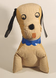 Vintage 1970s Fair Carnival Prize Puppy Dog Blue Collar 10 1/2" Stuffed Toy