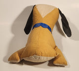 Vintage 1970s Fair Carnival Prize Puppy Dog Blue Collar 10 1/2" Stuffed Toy