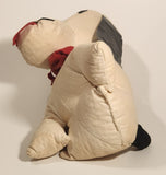 Vintage 1970s Fair Carnival Prize Puppy Dog Red Collar 10 1/2" Stuffed Toy