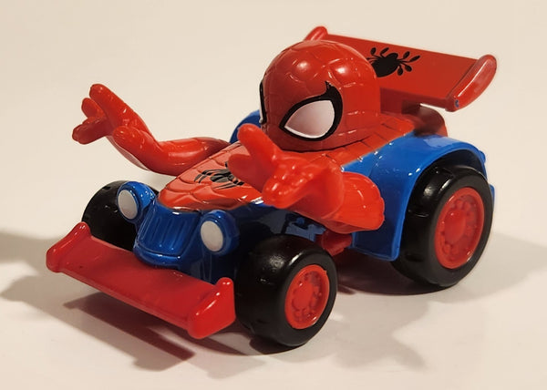 2003 Maisto Marvel Spider-Man Red and Blue Die Cast Toy Race Car Vehicle