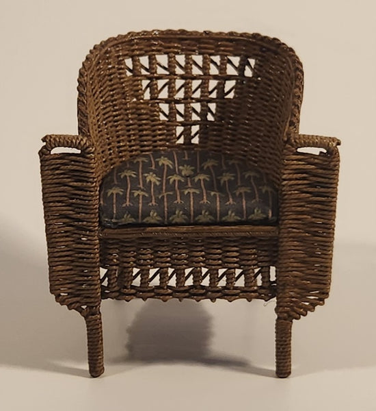 Vintage Wilhelmina Hand Made Wicker Chair Dollhouse Sized Miniature Toy