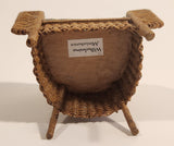Vintage Wilhelmina Hand Made Wicker Chair Dollhouse Sized Miniature Toy