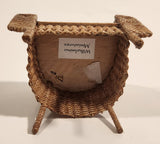 Vintage Wilhelmina Hand Made Wicker Chair Dollhouse Sized Miniature Toy No Cushion
