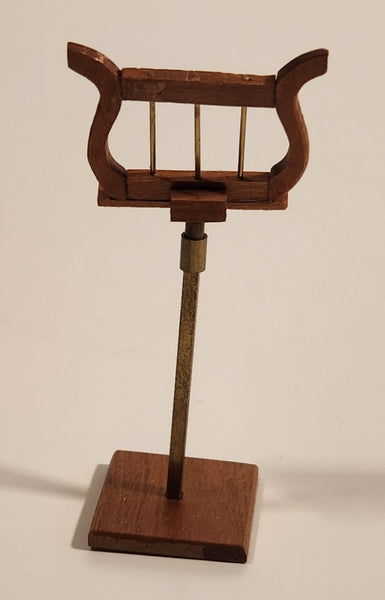Vintage Wood and Brass Sheet Music Stand Dollhouse Sized Miniature Toy