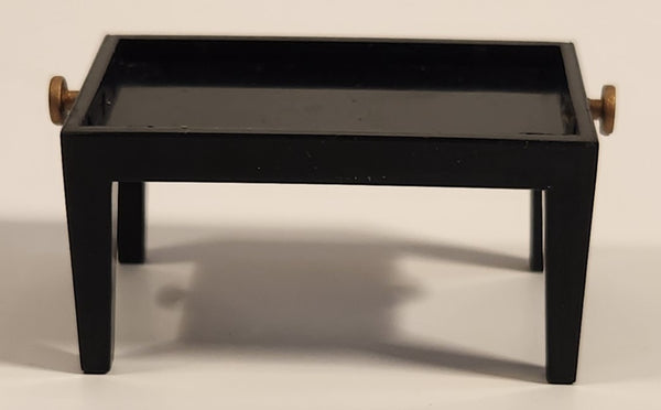 Vintage Black Plastic Table Dollhouse Sized Miniature Toy