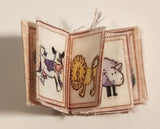 Vintage Animals Pink Bunny Rabbit Fabric Book Dollhouse Sized Miniature Toy
