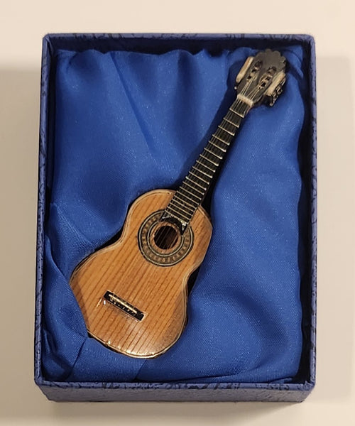 Vintage Highly Detailed Acoustic Guitar Dollhouse Sized Miniature Toy with Box