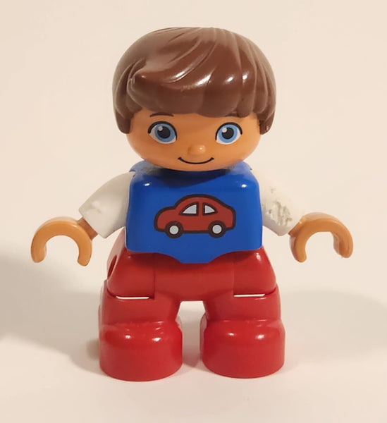 Lego Duplo Brother Boy with Car Shirt 2" Tall Toy Figure