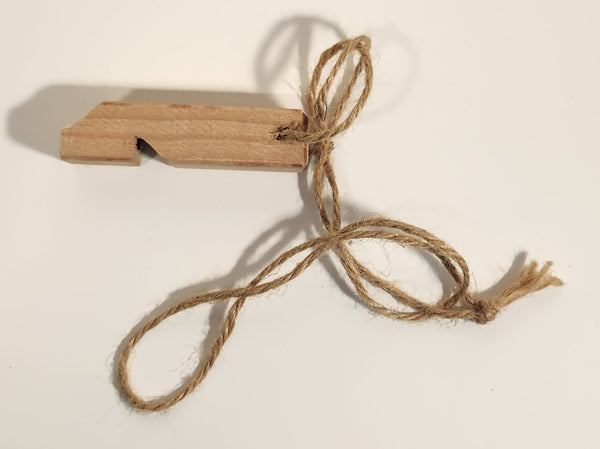 Handmade Wood Whistle with String