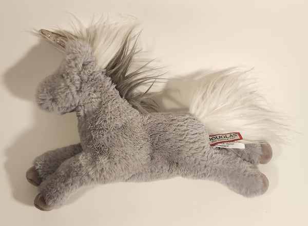 2022 Douglas The Cuddly Toy Grey and White Unicorn 12" Stuffed Plush Toy