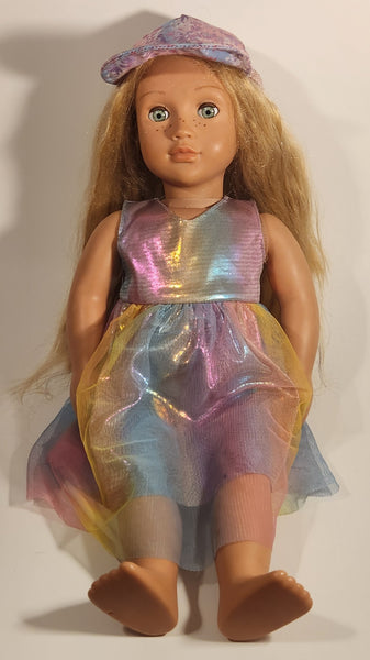 Battat OG Our Generation Doll Rainbow Dress with Hat Blonde Hair 18" Toy Doll with Opening and Closing Eyes