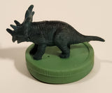 Green Styracosaurus Dinosaur Toy Figure on Green Base