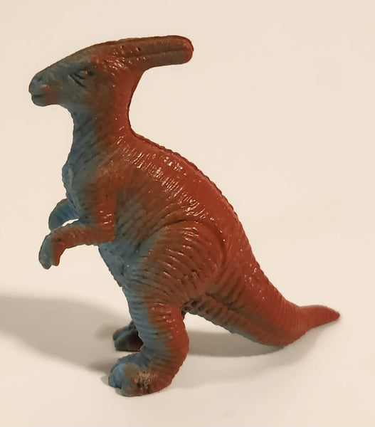 Orange and Blue Parasaurolophus Dinosaur Toy Figure
