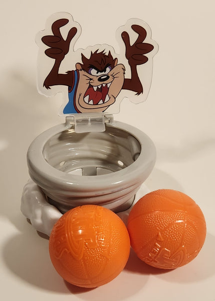 2020 McDonald's Space Jam New Legacy Taz Basketball Hoop and 2 Balls 5" Tall Plastic Toy