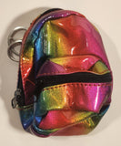 Mini Rainbow Themed Backpack Shaped Purse Toy Key Chain Clip On