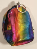 Mini Rainbow Themed Backpack Shaped Purse Toy Key Chain Clip On