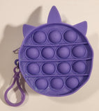 Pop It Purple Purse Popper Fidget Toy Rubber Key Chain Clip On