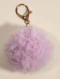 Light Pink Purple Fluff Puff Ball 2" Soft Key Chain