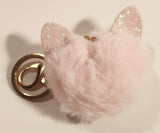 Light Pink Fluff Puff Ball with Ears 1 3/4" Soft Key Chain