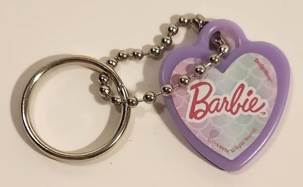 DesignWare Mattel Barbie Purple Heart Shaped 1" Plastic Key Chain Ring