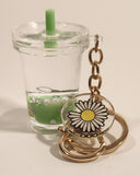 Claire's Unicorn Green Bubble Tea Clear Cup Shaped Key Chain