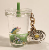 Claire's Unicorn Green Bubble Tea Clear Cup Shaped Key Chain