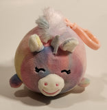Linzy Toys Smoochy Pals Pink Rainbow Unicorn 3 1/2" Toy Stuffed Plush Clip On