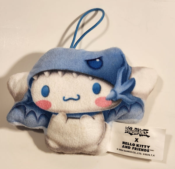 2024 McDonald's Sanrio Yu-Gi-Oh! X Hello Kitty And Friends Blue Eyes White Dragon Cinnamaroll 4" Toy Hanging Stuffed Plush
