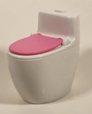 2018 Mattel Barbie Dream House Pink and White Toilet with Flushing Sound 3 3/4" Tall Plastic Dollhouse Toy