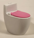 2018 Mattel Barbie Dream House Pink and White Toilet with Flushing Sound 3 3/4" Tall Plastic Dollhouse Toy
