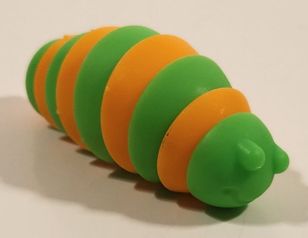 Orange and Green Slug 2 3/4" Plastic Fidget Toy