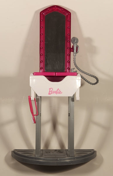 2018 Mattel Barbie Salon Vanity Hair Wash Sink 12" Tall Plastic Dollhouse Toy FBJ36