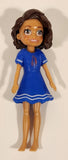 2018 Mattel Polly Pocket Shani Blue Sailor Dress 3 1/2" Tall Rubber Toy Doll Figure