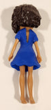2018 Mattel Polly Pocket Shani Blue Sailor Dress 3 1/2" Tall Rubber Toy Doll Figure