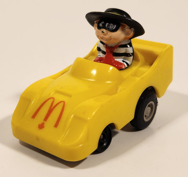 1988 McDonald's Turbo Macs The Hamburglar Yellow Toy Pull Back Plastic Toy Car Vehicle