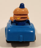 1988 McDonald's Turbo Macs Officer Big Mac Blue Toy Pull Back Plastic Toy Car Vehicle