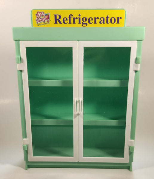 I Love 2 Shop Supermarket Refrigerator Mint Green and White 10 3/8" Tall Plastic Dollhouse Toy
