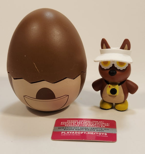 2023 Jazwares Uplift Games Adopt Me! Brown Dog with Hat in Egg 2 1/2" Tall Plastic Toy Figure