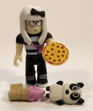 Jazwares Roblox Work At A Pizza Place Mia 2 3/4" Toy Figure with Panda Pizza and Ice Cream Accessories