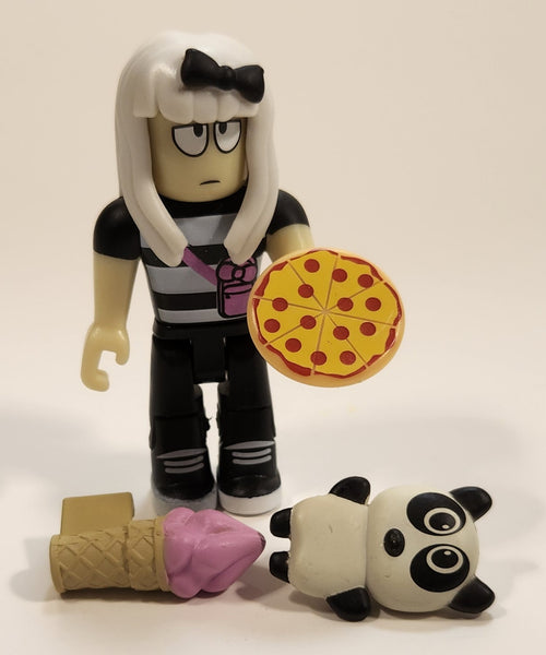 Jazwares Roblox Work At A Pizza Place Mia 2 3/4" Toy Figure with Panda Pizza and Ice Cream Accessories