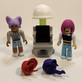 Jazwares Roblox Brookhaven: Hair & Nails 2 3/4" Toy Figures with Chair and Hair Accessories
